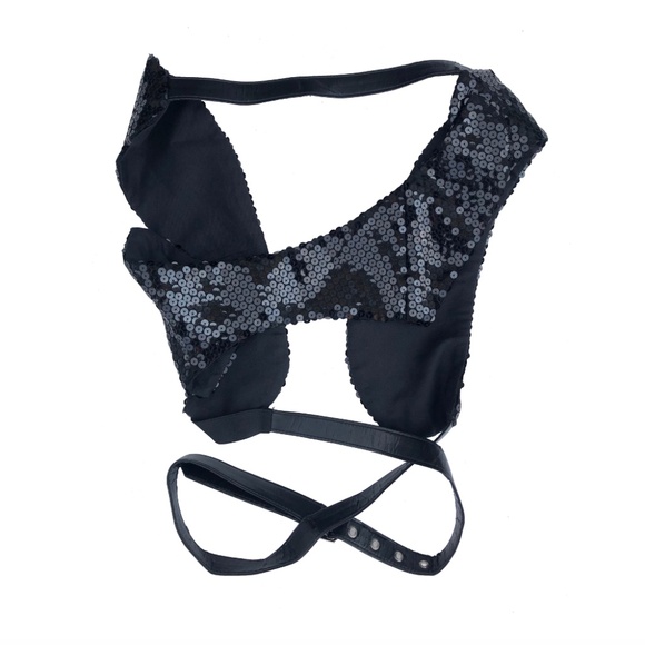 Comme des Garçons Spring 2010 Black Sequin Harness Vest - Picture 4 of 8
